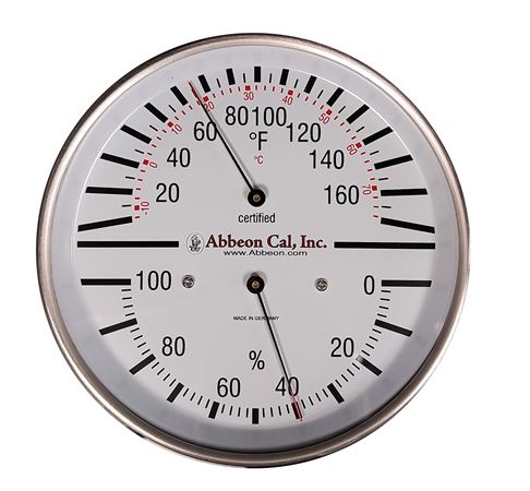 6” Brass Dial Thermo Hygrometer - Thermco Products