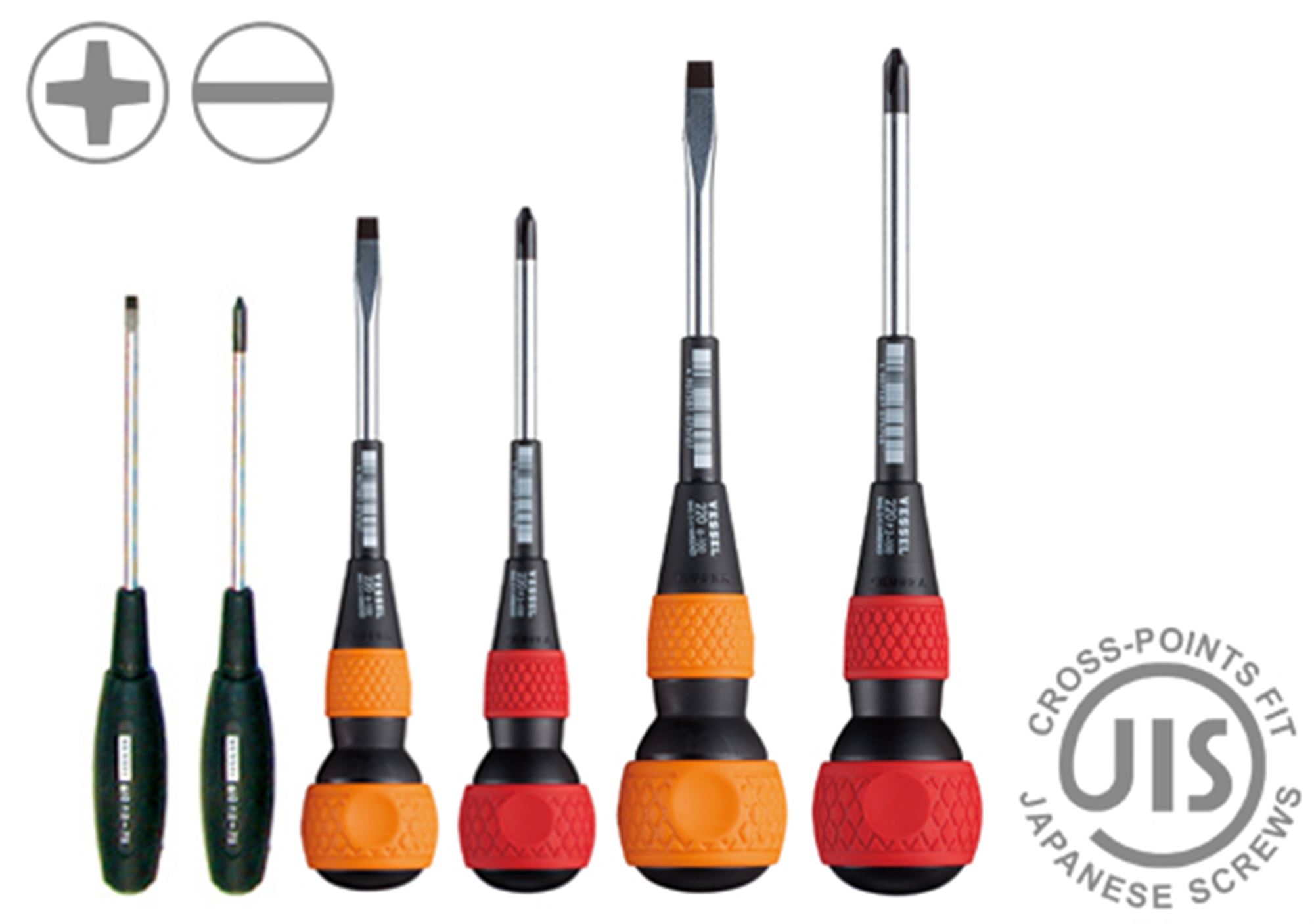 6 piece Ball Grip Screwdriver Kit, JIS Abbeon